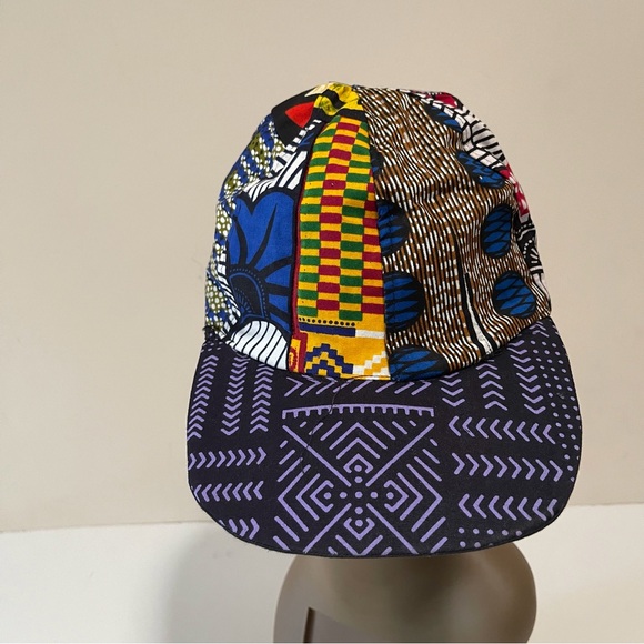 African Print Ankara Patchwork Bohemian Multicolor Handmade Baseball Cap - Picture 5 of 5